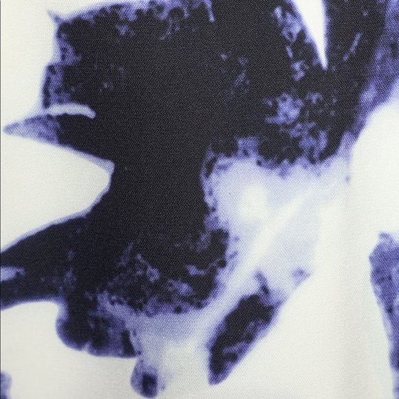 Womens Lulus Seeing Chic Blue and Ivory Print Skater Dress - Picture 7 of 8